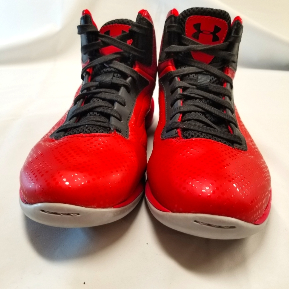 Under Armour Micro G Youth 6 1/2 Torch Red Black Basketball Shoe Lace Up